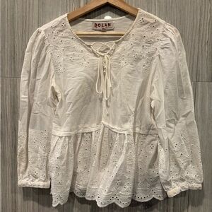 Dolan Cream Eyelet Blouse